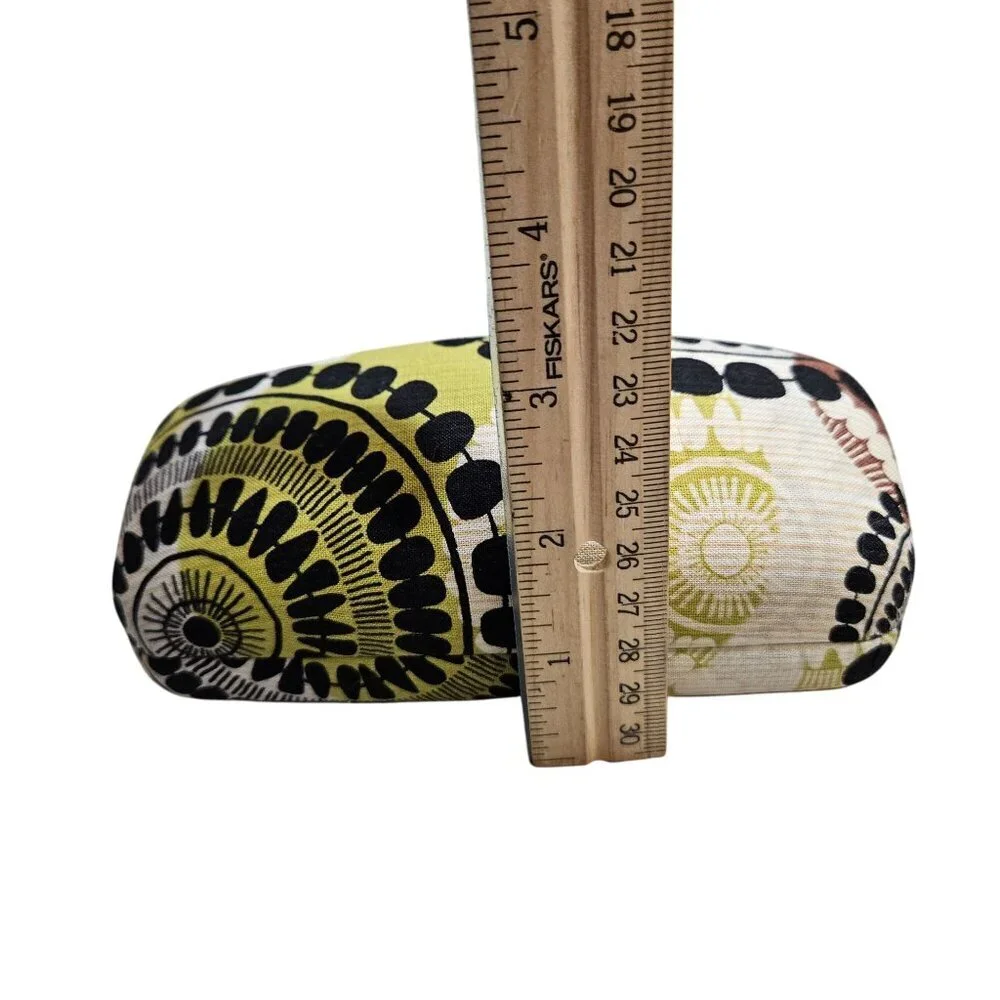 Vera Bradley Hard Eyeglass Case With Floral Pattern In Yellow Black Brown Fabric